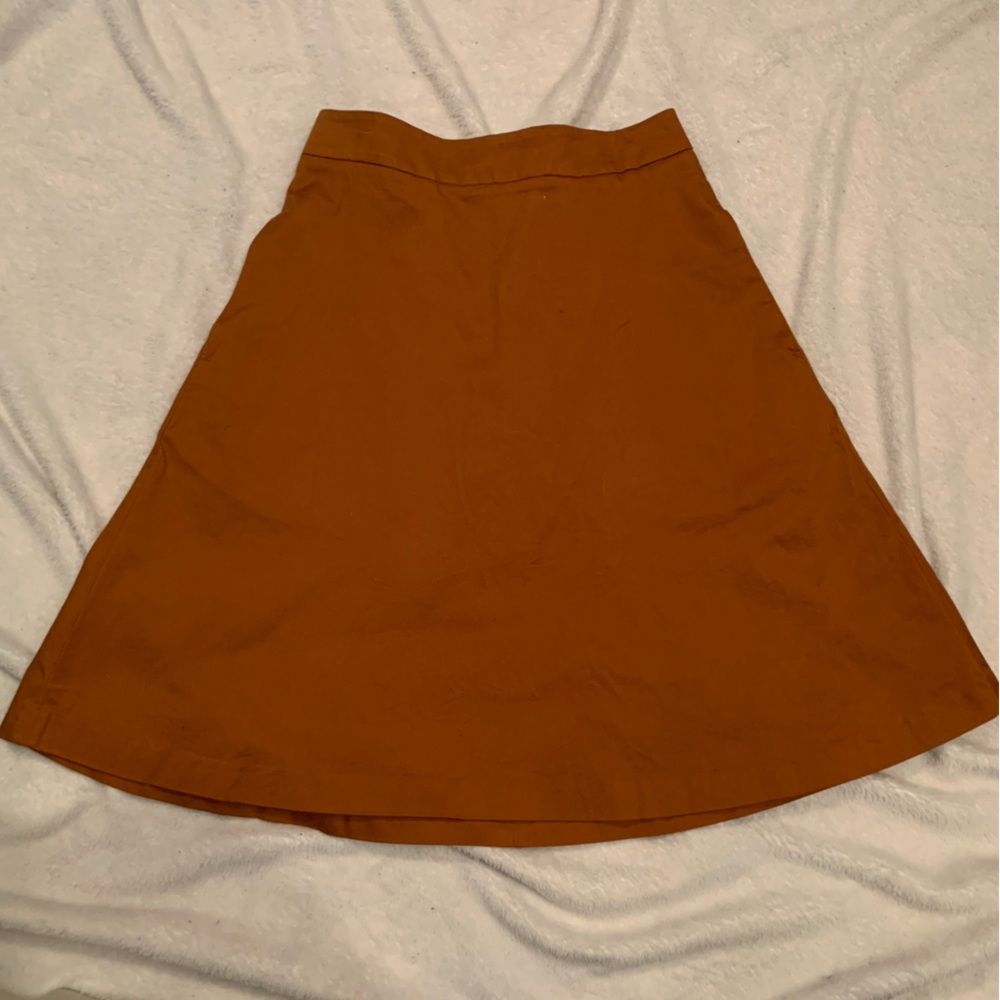 🟠 NWOT Rust Orange High Waisted Cotton Skirt
